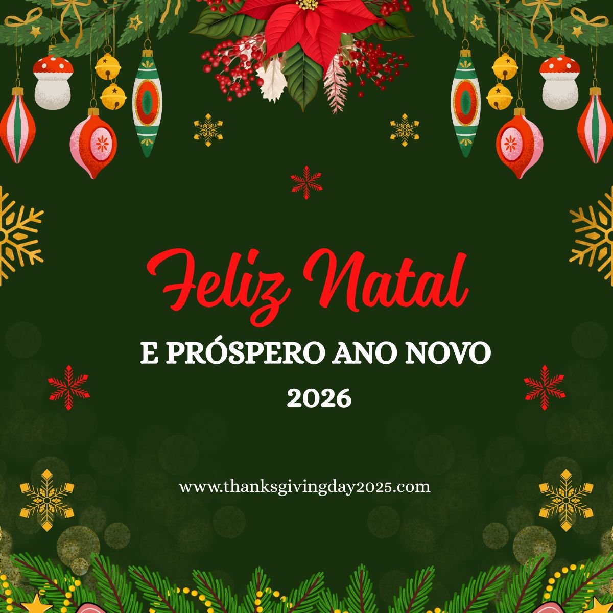 Feliz Natal 2025 e Próspero Ano Novo 2026 Imagens, Frases e Mensagens